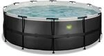 EXIT Toys Black Leather Pool - &oslash;427x122cm - Gro&szlig;er, Runder Rahmenpool mit