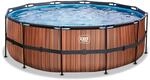 EXIT Toys Wood Pool - &oslash;427x122cm - Gro&szlig;er, Runder Rahmenpool mit