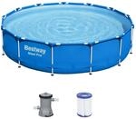 Bestway Steel Pro Frame Pool-Set mit Filterpumpe &Oslash; 396 x 84 cm, blau, rund