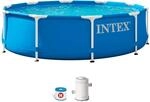 Intex 28202UK 10ft x 30in Metal Frame Swimming Pool with Filter Pump, 4,485 liters,