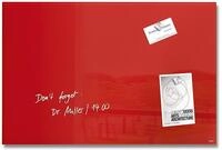SIGEL GL122 Premium Glas-Magnettafel 60 x 40 cm rot hochgl&auml;nzend, SGS gepr&uuml;ft,