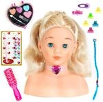 Theo Klein 5236 - Princess Coralie Schmink- und Frisierkopf mit Kosmetik-CD, mittel,