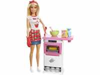 Barbie FHP57 - Barbie-Puppe mit Backofen und aufgehendem Gebäck, Spielzeug ab 3