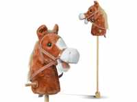Pink Papaya Steckenpferd, Mr. Brownie, süßes Spielzeug Pferd aus Plüsch mit...