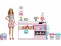 Barbie GFP59 - Tortenbäckerei-Spielset mit Blonder Puppe, Kücheninsel mit Ofen,
