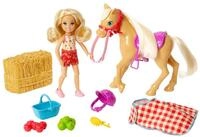 Barbie GFF50 - Spa&szlig; auf dem Bauernhof Chelsea und Pony, Puppen- und Pferde-Spielzeug