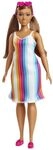 Barbie GRB38 - Loves the Ocean Puppe im Regenbogenkleid (ca. 30 cm gro&szlig;, kurvig,