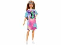 Barbie GRB51 - Fashionista Puppe mit Tie Dye Kleid, Spielzeug für Kinder ab 3...