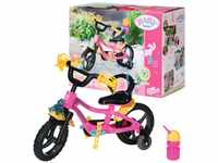 BABY born Fahrrad - Pinkes Puppenfahrrad für 43 cm Puppen mit gelben Schutzblechen,