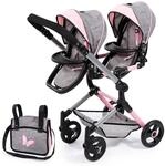 Bayer Design 26233AA Puppenwagen, Zwillingspuppenwagen, Geschwisterwagen,