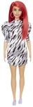 Barbie GRB56 - Fashionistas Puppe (kurze rote Haare) mit Zubeh&ouml;r, mit Kleid und