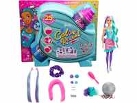 Barbie HBG41 - Color Reveal Balloon Haarwechsel Puppe, Glitzerviolett Spielset...