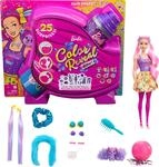 Barbie HBG39 - Color Reveal Cupcake Haarwechsel Puppe, Glitzerpink Spielset mit 25