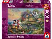 Schmidt Spiele 59639 Thomas Kinkade, Disney, Sweethearts Mickey & Minnie, 1000 Teile