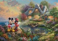 Schmidt Spiele 59639 Thomas Kinkade, Disney, Sweethearts Mickey & Minnie, 1000 Teile