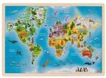 goki 57460 Einlegepuzzle Welt aus Holz, Holzpuzzle mit Tieren und Menschen der...