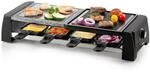 DOMO DO9190G Steingrill/Raclette-Grill - Inklusive Raclettepf&auml;nnchen und Holzspatel