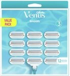 Gillette Venus Smooth Rasierklingen Damen, 12 Ersatzklingen f&uuml;r Damenrasierer mit