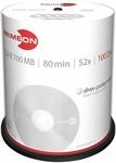 PRIMEON CD-R 80Min/700MB/52x Cakebox (100 Disc), silver-protect-disc Surface