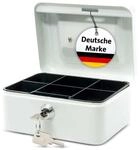 MAUL Geldkassette 2 aus Stahl | abschlie&szlig;bar | M&uuml;nzgeld-Einsatz herausnehmbar | 20