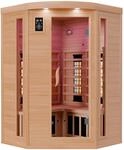 Dewello Infrarotkabine LAKEFIELD 3 120x120 DUAL-THERM f&uuml;r 1-2 Personen aus Hemlock