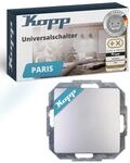 Kopp PARIS Universalschalter in Silber - Lichtschalter-Unterputz mit 10AX