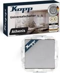 Kopp ATHENIS Universalschalter in Stahlfarben - Lichtschalter-Unterputz mit 10AX