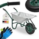 Juskys Schubkarre 100L, 250 kg &ndash; mit verzinkter Wanne, Luftreifen & Metall Felge,