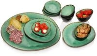 S&auml;nger | Servierplatten Set Palm Beach, 11-teiliges Set aus Steingut, Servierteller,