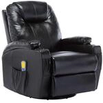 vidaXL Fernsehsessel Schwarz Massagesessel Relaxsessel Schaukelsessel Sessel