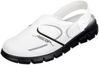 Abeba Clog 7335 - Dynamic Mikrofaser, wei&szlig;/schwarz zertifiziert, 38 EU