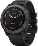 Garmin Fenix 6X Saphir Smartwatch Schiefergrau/Schwarz 010-02157-11, Sapphire, Carbon