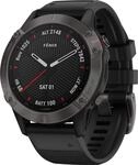 Garmin Fenix GPS-Uhr, 6 Sapphire, Multisport, Carbon-Grau mit schwarzem Band, 47mm