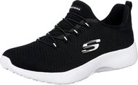 Skechers Dynamight 2.0 Eye Sneaker f&uuml;r Damen, Schwarzes Netzgewebe, wei&szlig;er Rand, 39