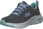 Skechers Damen Arch Fit Comfy Wave Sneaker, Charcoal Knit Blue Trim, 37 EU