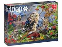 18859 Eulen im Mondschein-1000 Teile Owl Zubehör, Mehrfarben