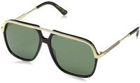 Gucci Unisex-Erwachsene GG0200S 001 Sonnenbrille, Schwarz (1/Green), 57