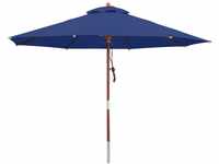 anndora Sonnenschirm Gartenschirm 3,5 m rund UV Schutz + Winddach - Blau