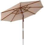 anndora Sonnenschirm Knicker &oslash; 3 m rund UV-Schutz + Winddach Dark Natural