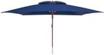 anndora&reg; Sonnenschirm 3 x 4 m eckig Terassenschirm Holz Gest&auml;nge - Navy Dunkelblau
