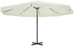 vidaXL Sonnenschirm Alu 500 cm Wei&szlig; Ampelschirm Marktschirm Strandschirm Schirm