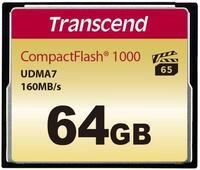 Transcend 64GB CompactFlash CF 1000 Speicherkarte, VPG-65, UDMA7, MLC Flash, bis zu