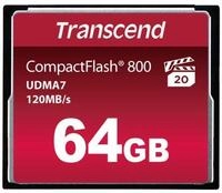 Transcend 64GB CompactFlash CF 800 Speicherkarte, VPG-20, bis zu 120 MB/s Read, 60