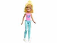 Mattel Barbie FHV57 On The Go Puppe (blond mit Rosafarbenem Shirt)