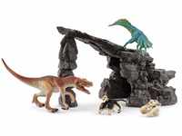 schleich 41461 Dinoset mit Höhle, ab 5 Jahren, DINOSAURS - Spielset, 7 Teile
