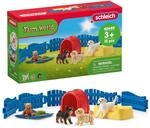 SCHLEICH Farm World | Welpenstube 42480 Tiere Set mit 3 Welpen, Zaun & Zubeh&ouml;r 