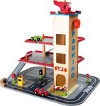 small foot Parkhaus "Rasante Abfahrt" aus Holz, mit 3 Etagen, Aufzug und