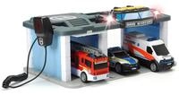 Dickie Toys SOS Rettungsstation mit Polizei, Feuerwehr und Krankenwagen, Station mit