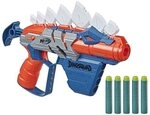 NERF DinoSquad Stego-Smash Dart-Blaster, 4-Dart Aufbewahrung, Spannhebel, 5 NERF