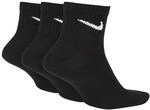 Nike Unisex Everyday Lightweight Ankle (3 Paar) Socken, Black/White, L EU